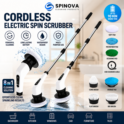 Spinova Cordless 8 in 1 Electric Spin Scrubber